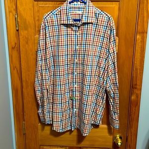 Peter Millar checked long sleeve dress shirt, XL
